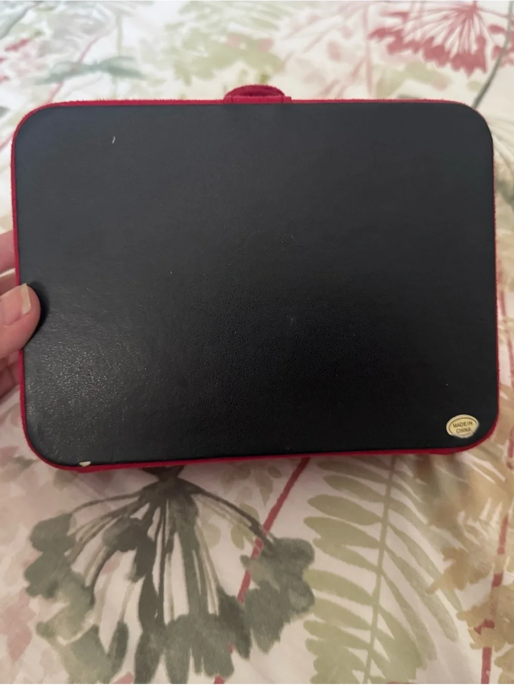 Mele & Co Red Velvet Jewelry Box with removable tray